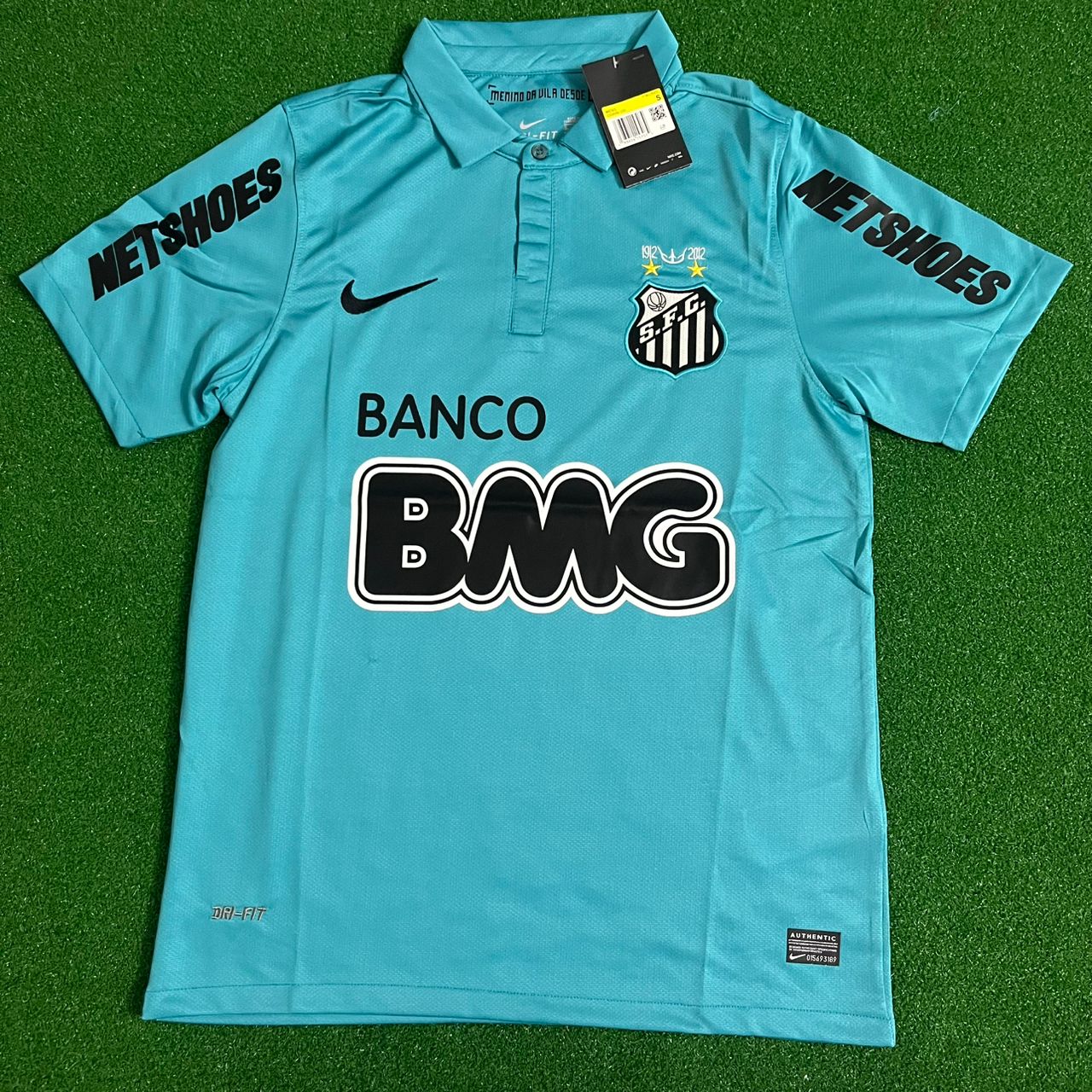 Neymar JR Santos FC 2011 2012 Retro Blue Green Turquoise Kids Kit Jersey KinderTrikot