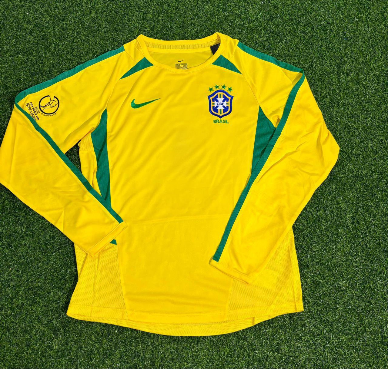 Brazil Pele Yellow Long Sleeve Retro Football Jersey