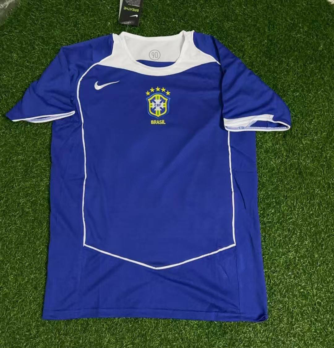Alex de Souza Brazil 2004 Blue Retro Football Jersey Collection