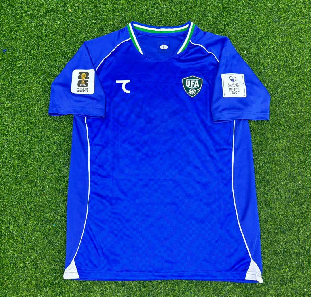 Uzbekistan World Cup 2026 Eldor Shomurodov Blue Football Jersey