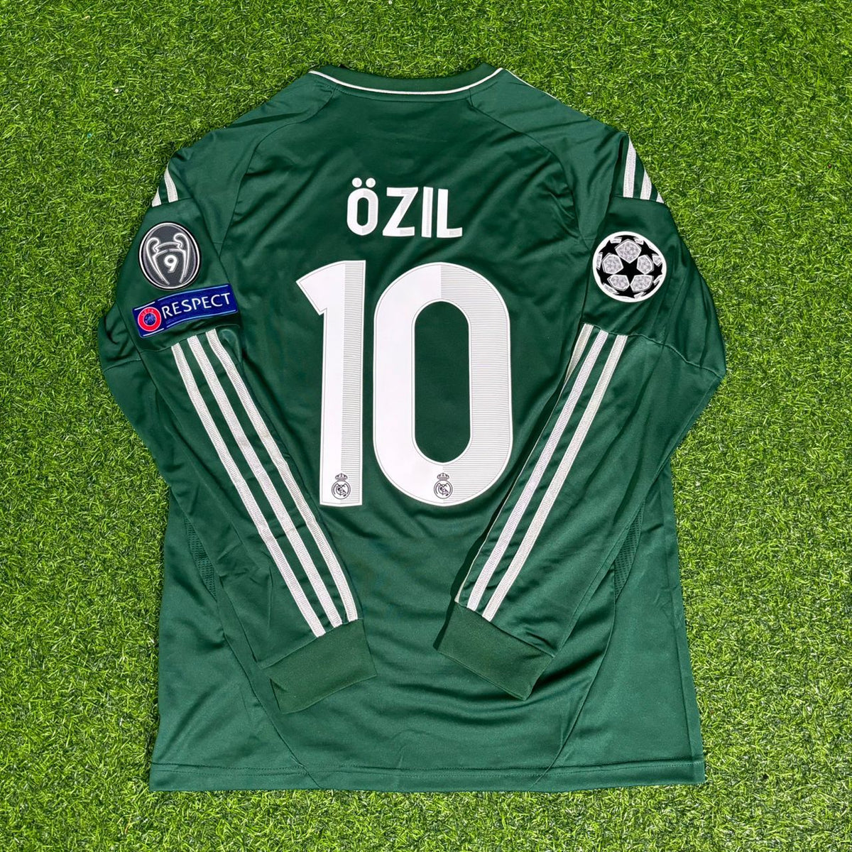 Mesut Ozil Madrid 2012-2013 Champions League Green Long Sleeve Football Jersey