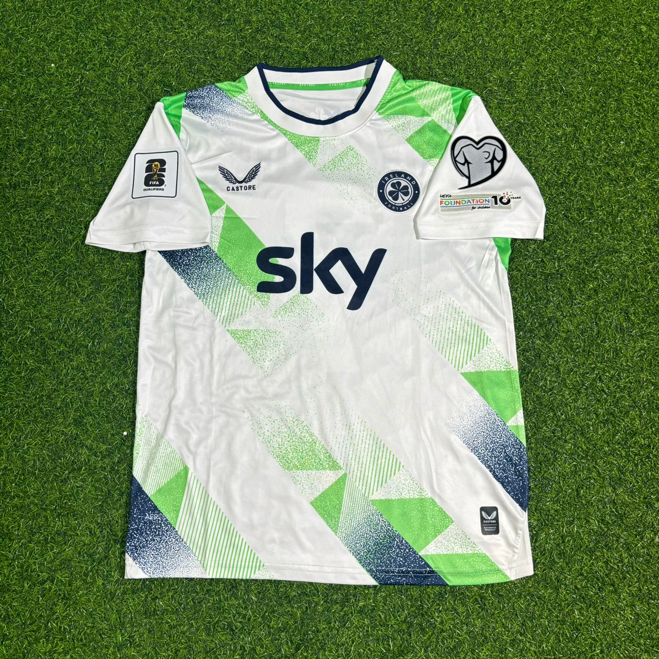 Troy Parrott #7 Ireland Kids 2026 Home Green White Football Jersey Kit