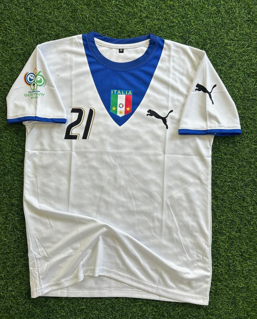 Andrea Pirlo Italy 2006 World Cup Away White Retro Jersey