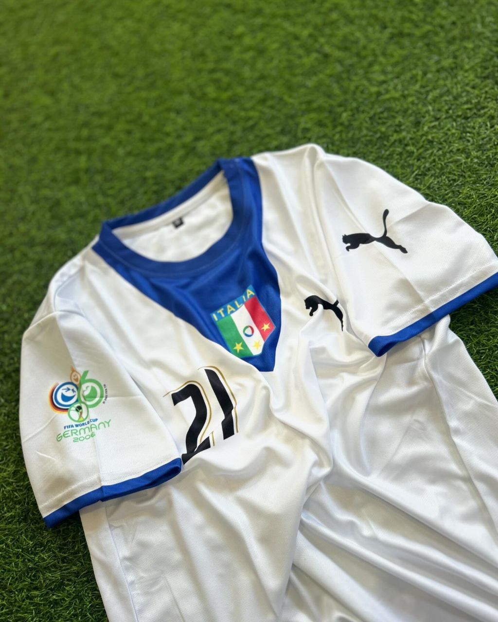 Andrea Pirlo Italy 2006 World Cup Away White Retro Jersey