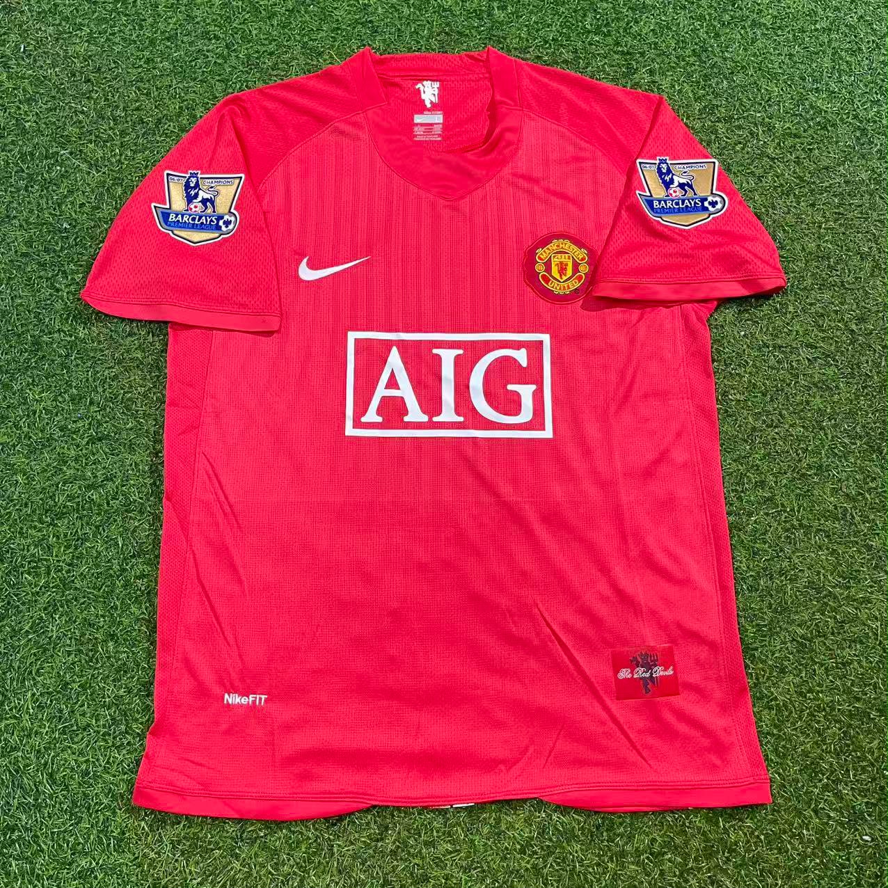 Ji-sung Park Manchester United 2007 2008 EPL Retro Red Football Jersey