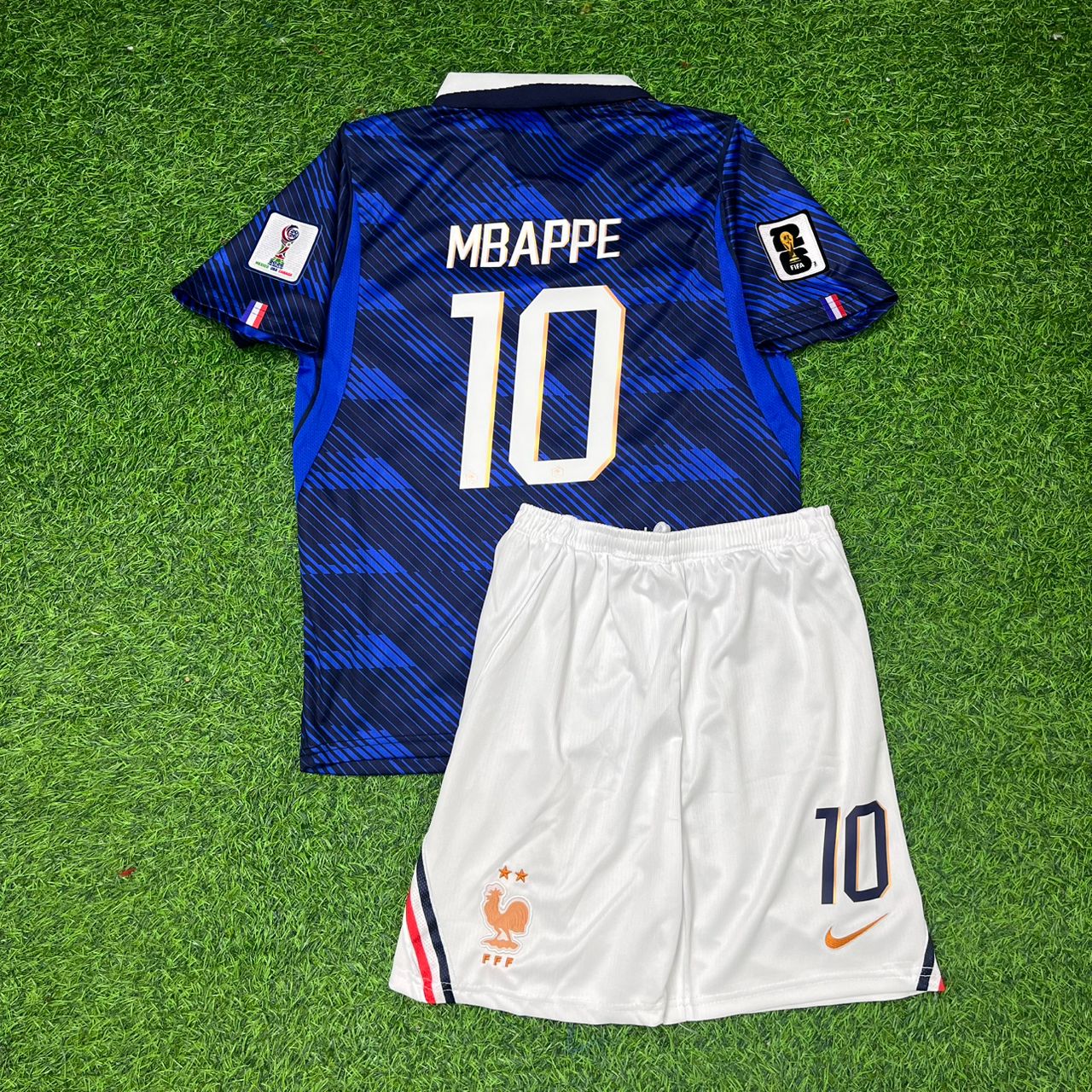 France World Cup 2026 Kylian Mbappé Blue Kids Football Jersey