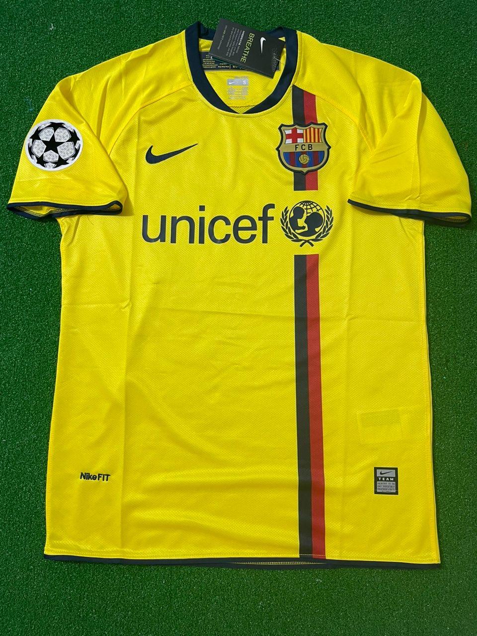 Thierry Henry 2008/09 Barcelona Yellow Retro Football Jersey