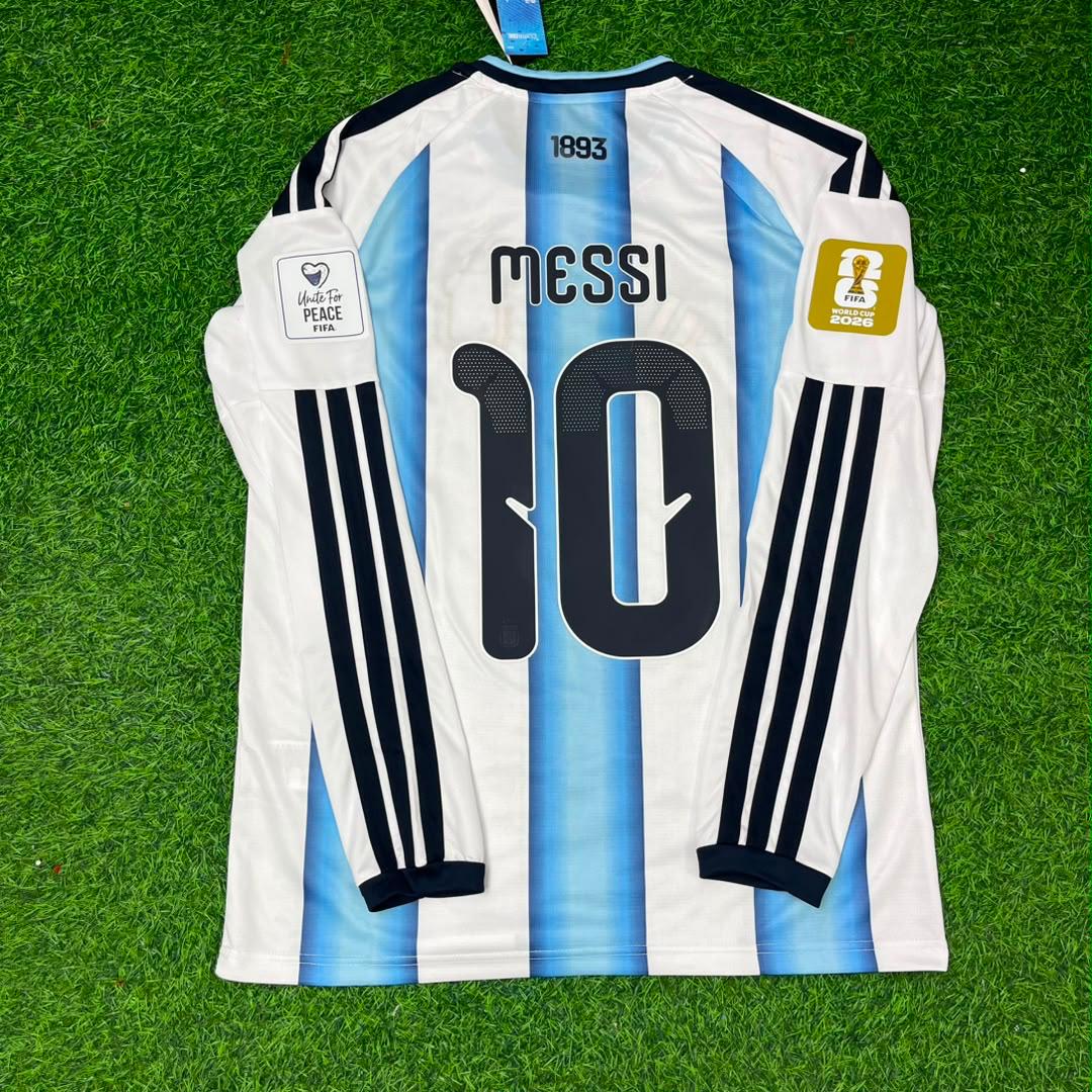 希少 3星アルゼンチン 2026W杯記念 MESSI 10番 M ほぼ未使用 Lionel Messi #10 Argentina 2026 World Cup Long Sleeve Football