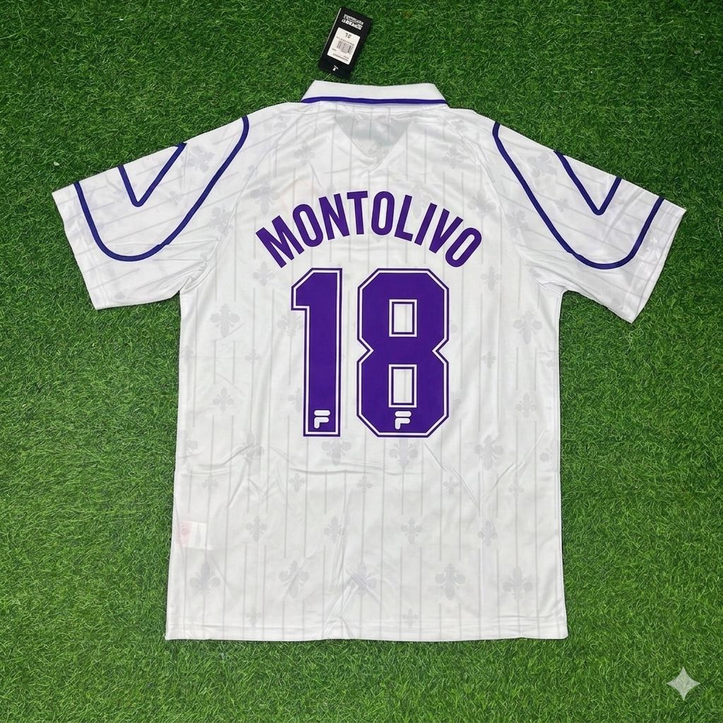 Riccardo Montolivo Fiorentina White Retro Football Jersey Kit