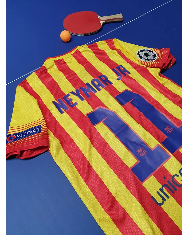Neymar Jr. 11 - Barcelona 2013/2014 Yellow Red Retro Jersey Trikot