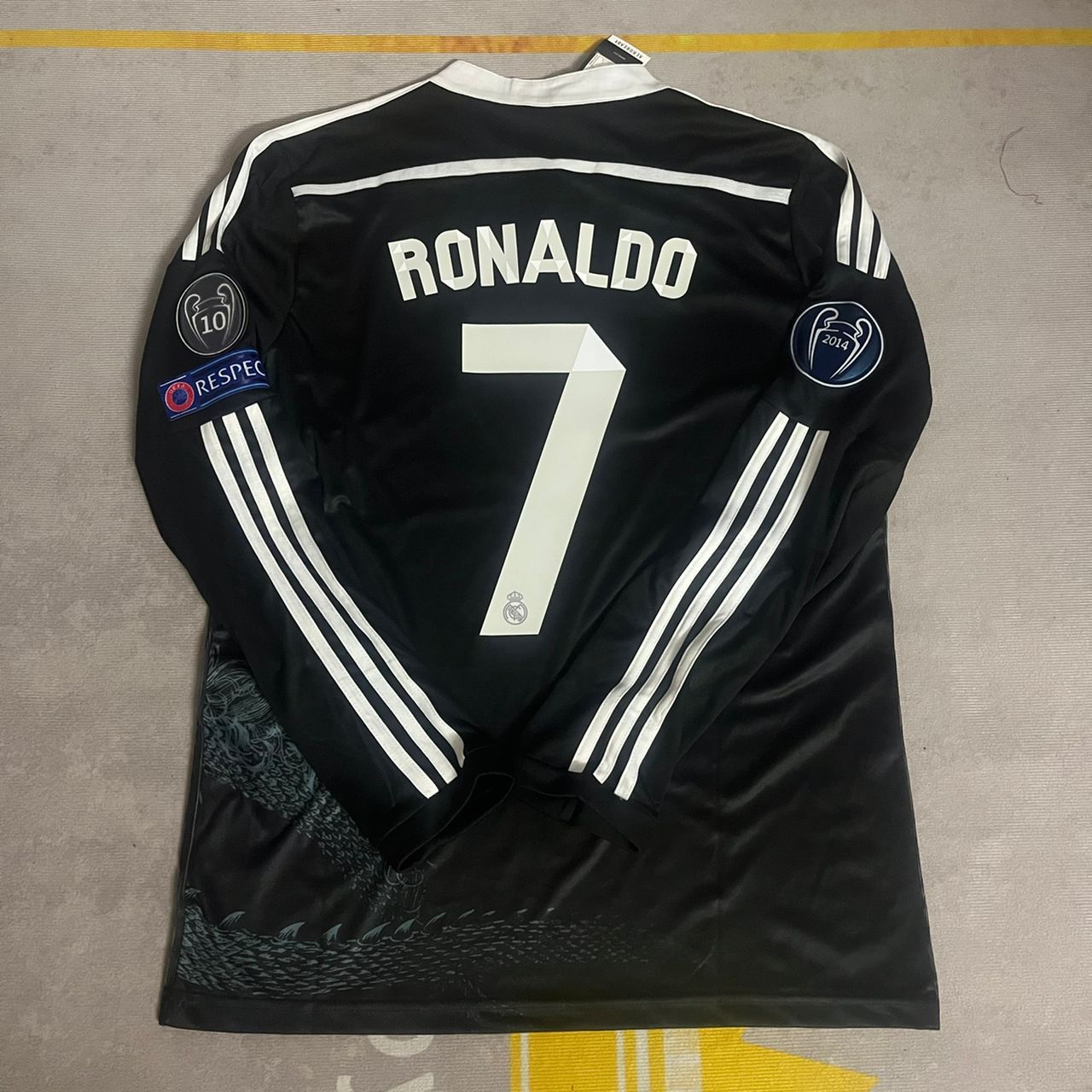 Cristiano Ronaldo 2014 Black Dragon Long Sleeve Retro Jersey