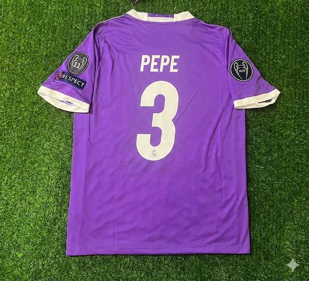 Pepe #3 Real CL Final Jersey Trikot Soccer Shirt