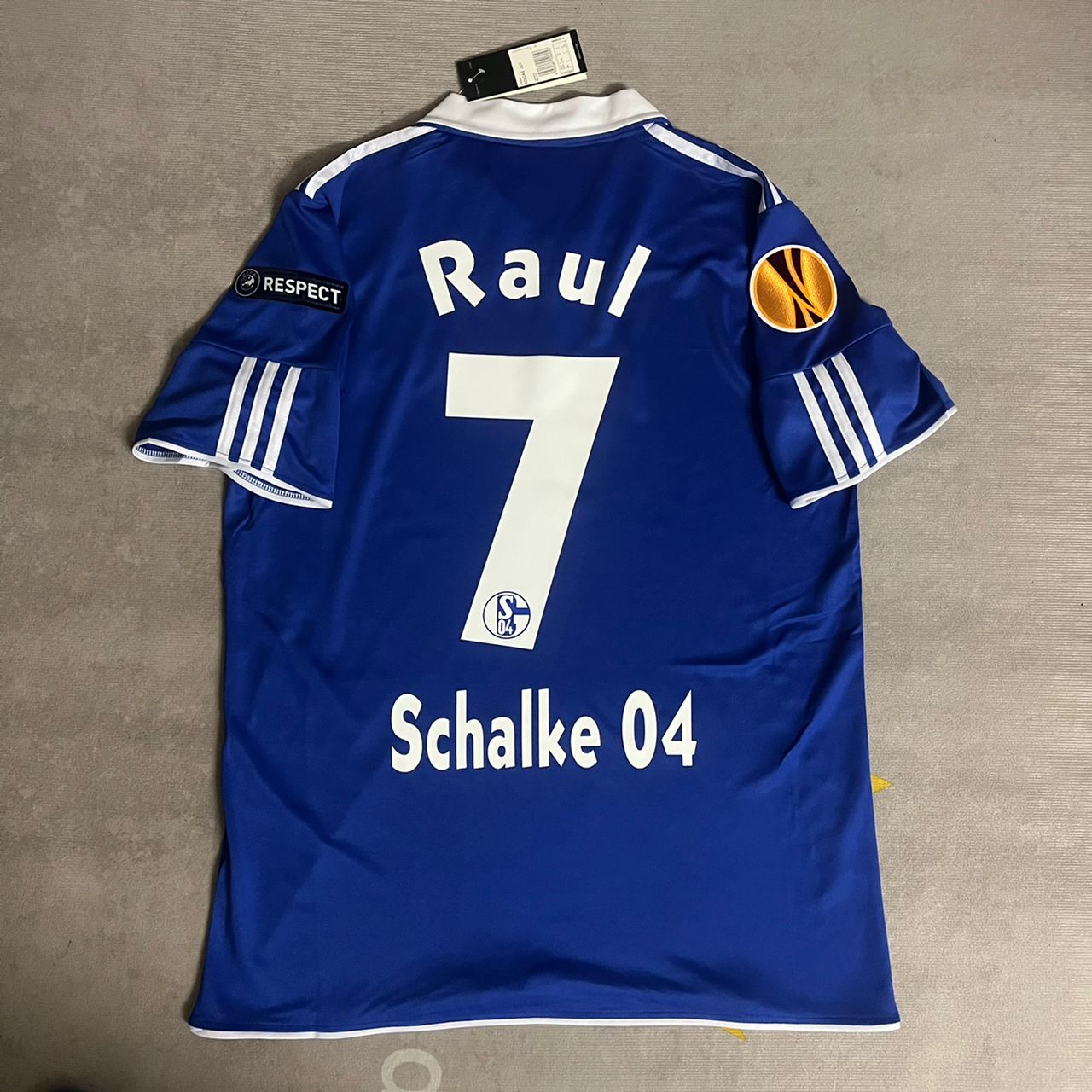 Raul Gonzalez Blanco Schalke 04 2011 2012 Retro Uefa Patch Football Jersey Trikot Maillot