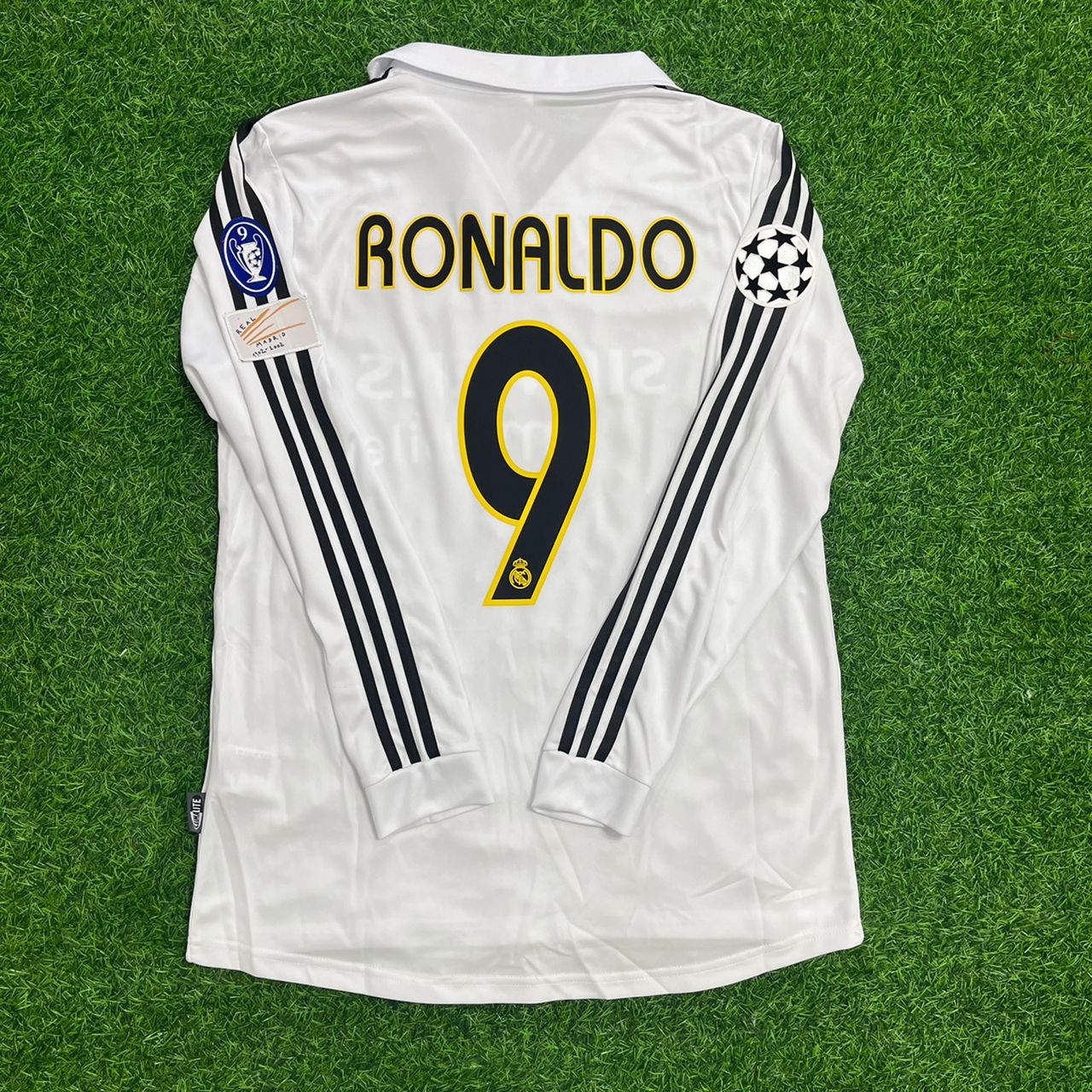 Ronaldo Nazario 2003 Long Sleeve White Football Jersey Kit