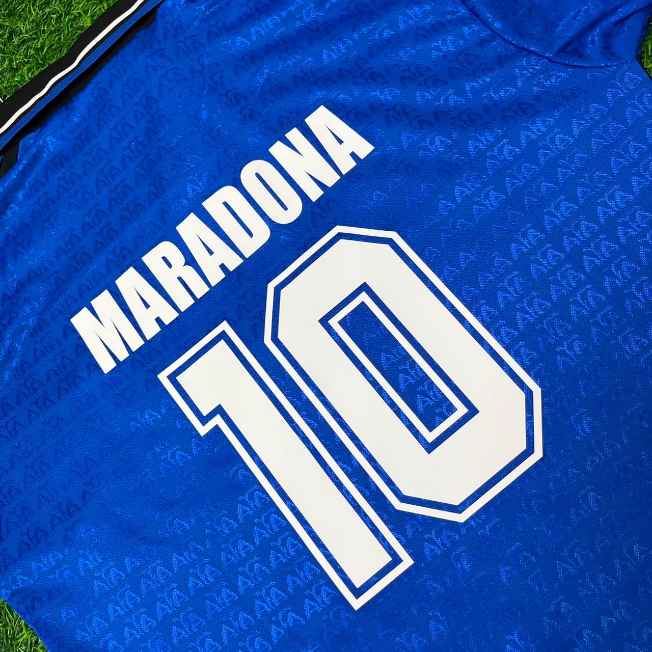 Argentina World Cup 1994 Diego Maradona Blue Kids Retro Football Jersey Kit