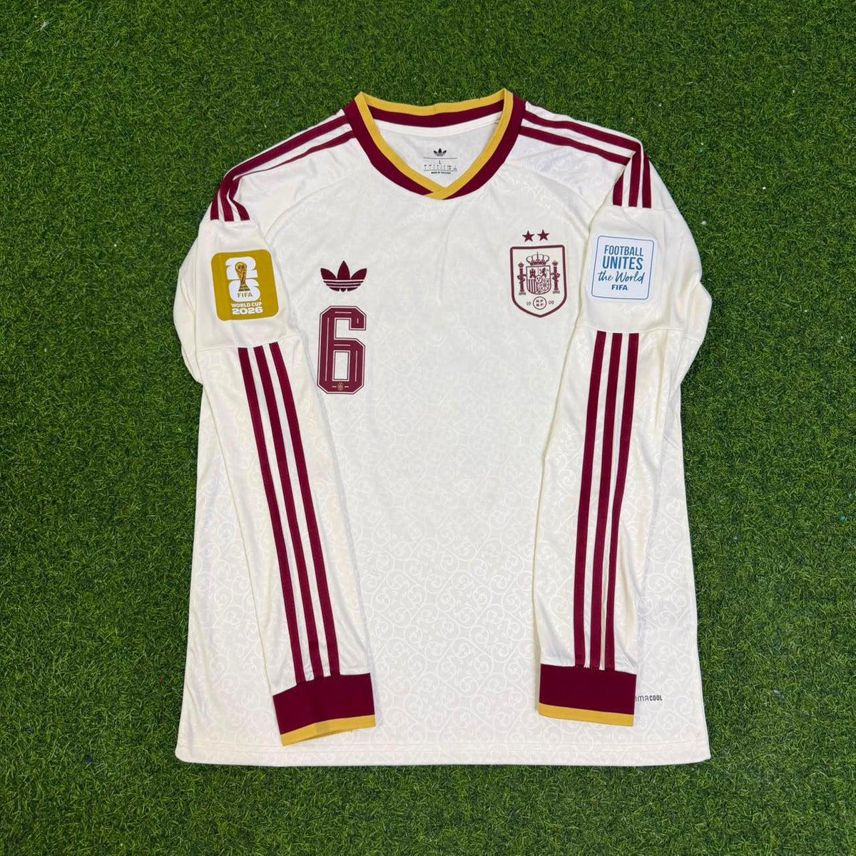 Spain World Cup 2026 Mikel Merino #6 Away Long Sleeve Football Jersey