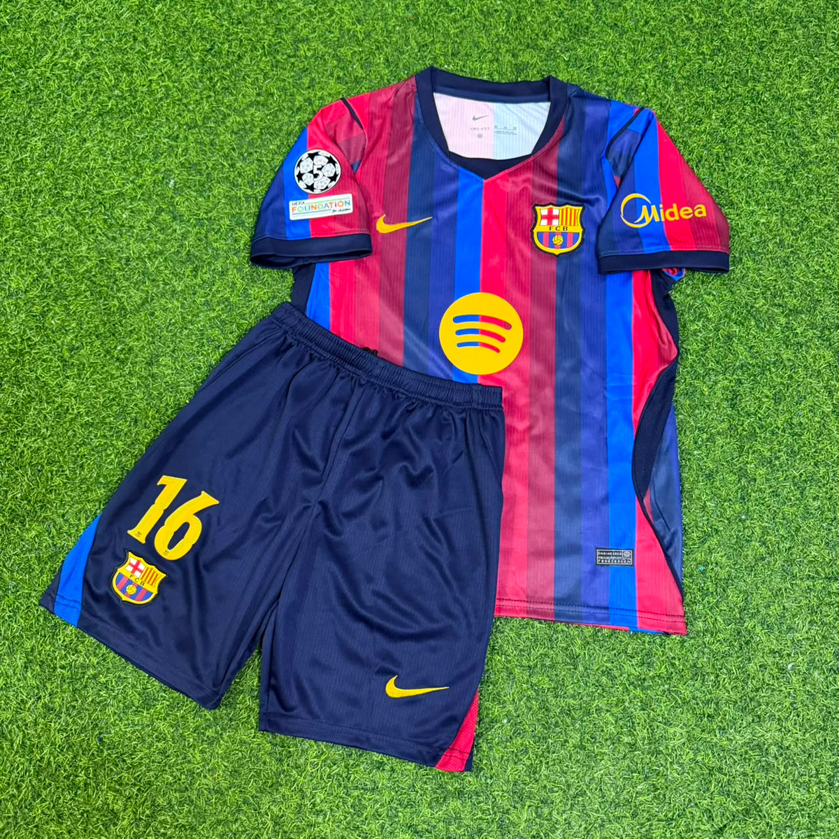 Rodri #16 Barcelona 2027 Champions League Patch Kids Home Football Jersey