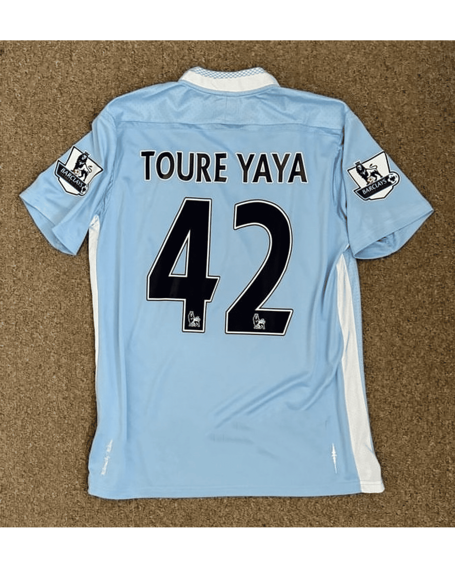 Yaya Toure 42 Manchester City 2011/12 Home Kit Blue Retro Jersey Trikot Jersey Maillot