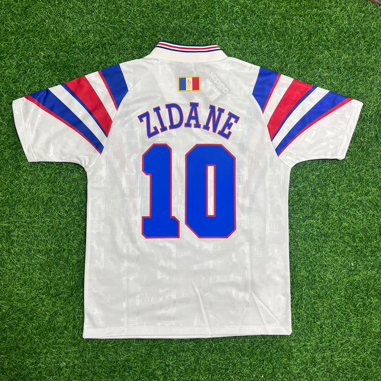 ジダン1996樣専用 Zinedine Zidane France 1996 Retro Soccer Kit Football Jersey