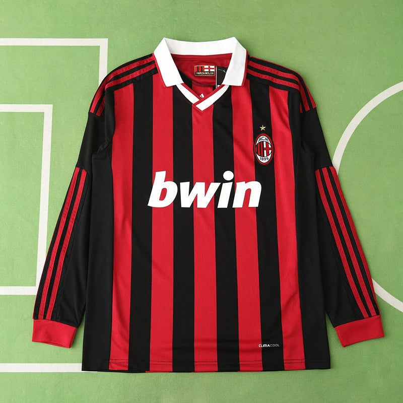 A.C.Milan 09/10 Season Long sleeved Retro Football Jersey Kit