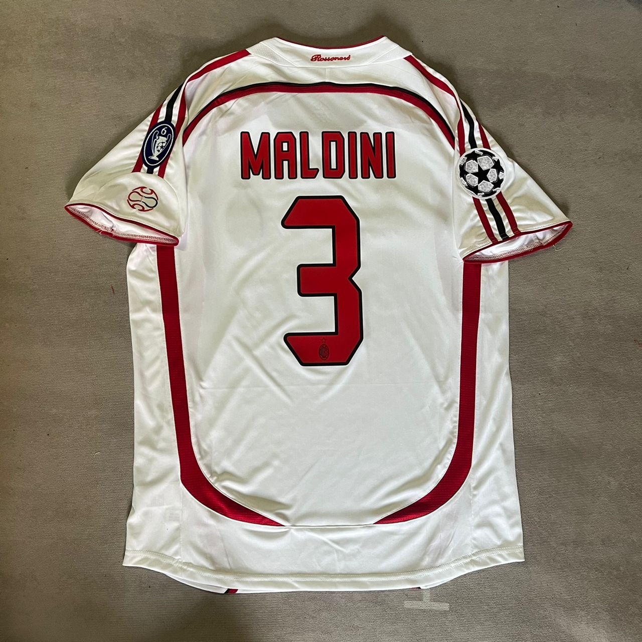 Paolo Maldini Milan 2007 Final Athene Champions League Final White Retro Jersey
