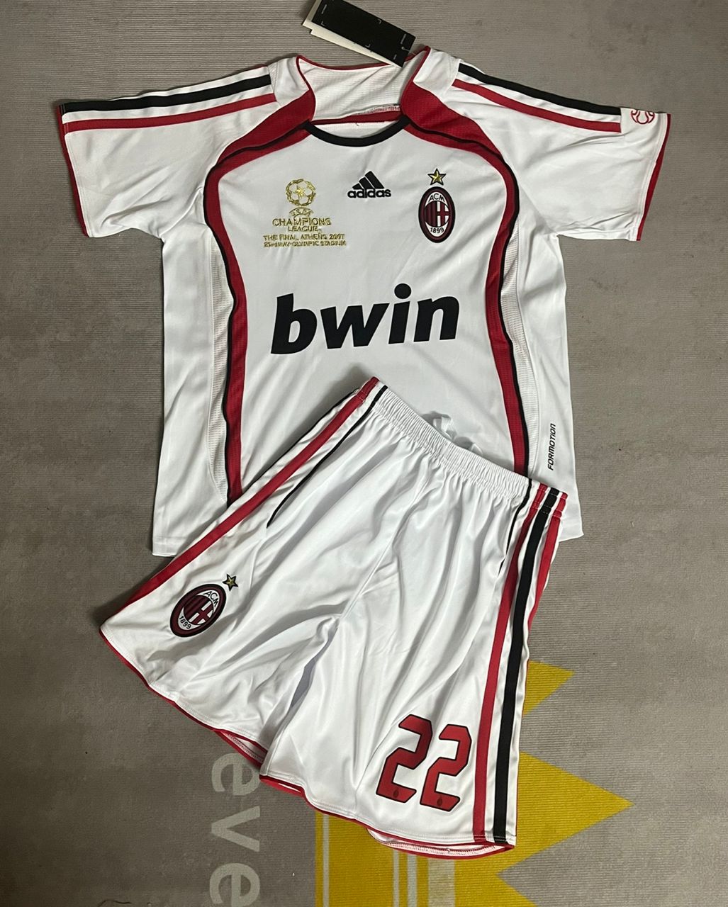 Kaka Leite Milan White Kids Children Set Retro Football Jersey