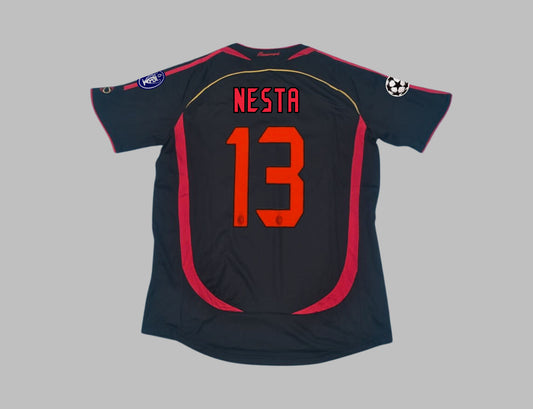 Alessandro Nesta 13 - AC Milan 2006 - 2007 Retro Football Jersey Kit