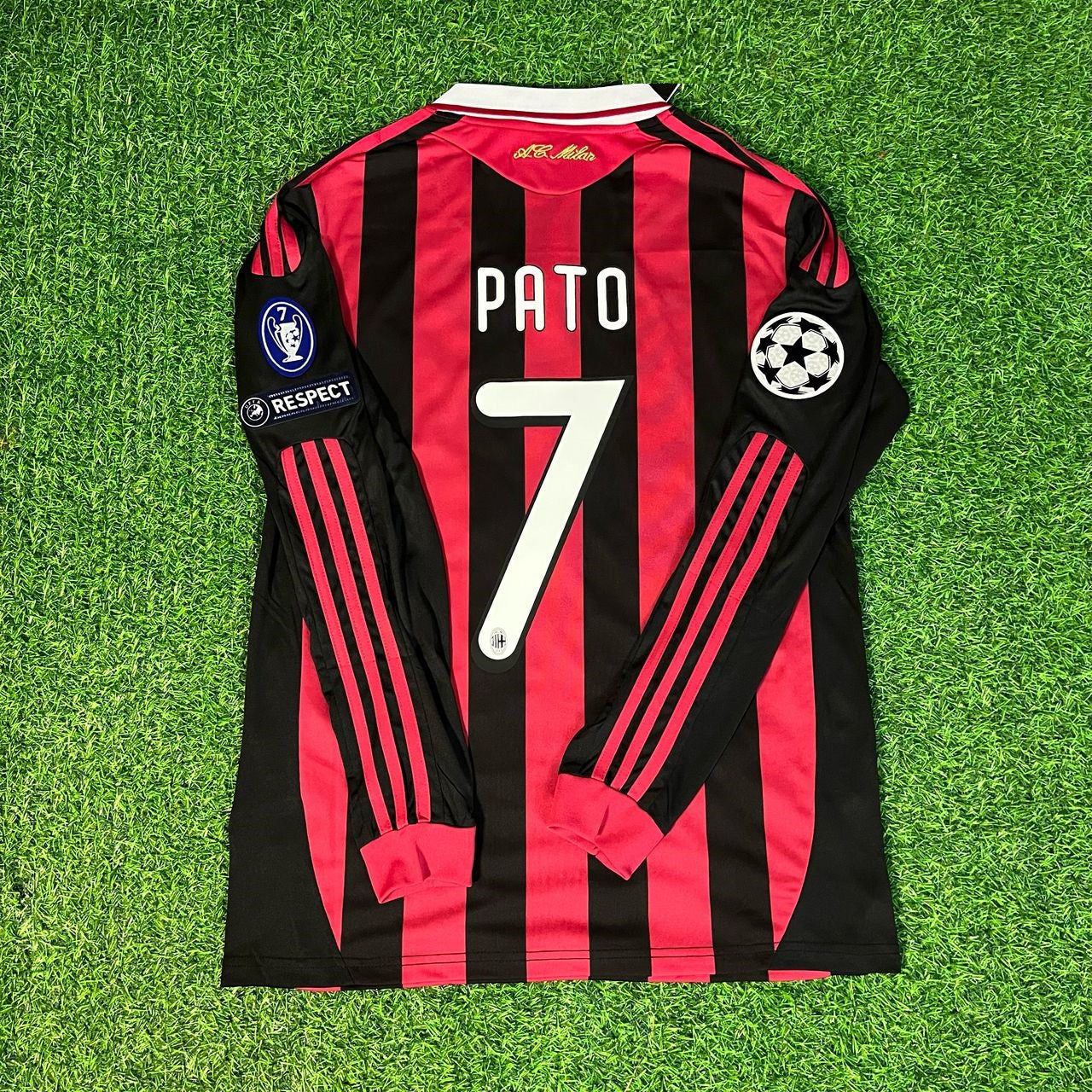 Ken  AC Milan PATO 7 ユニフォーム Alexandre Pato 7 - Milan 2009/2010 Retro Football Jersey Kit