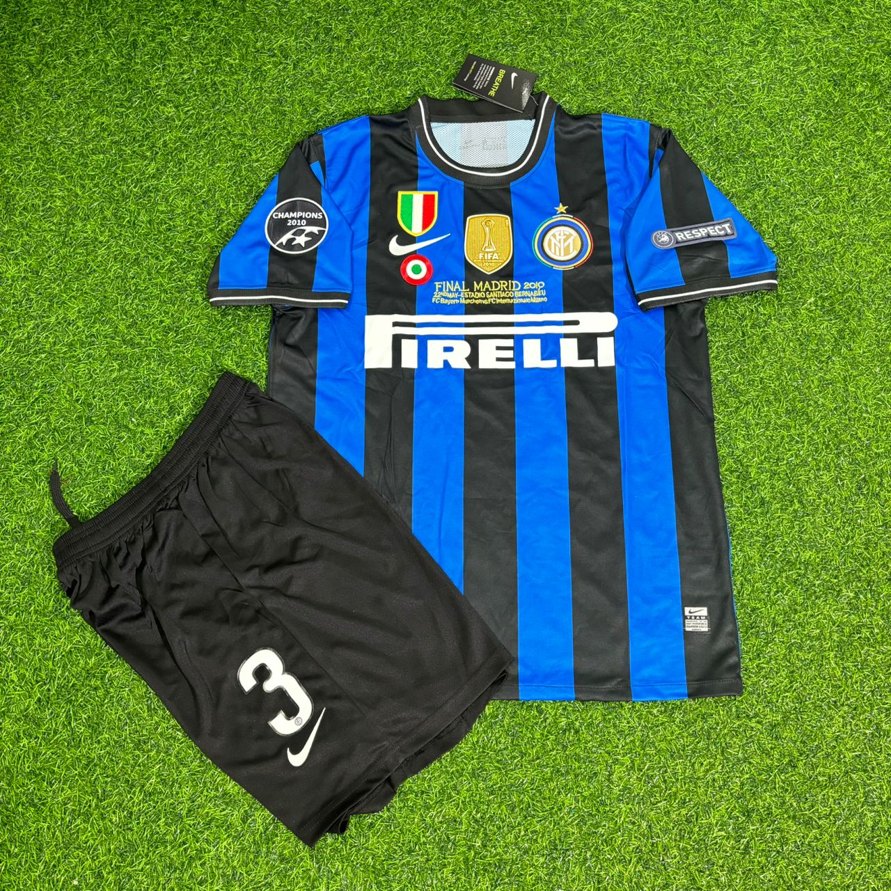 Andreas Brehme Inter Retro Kids Football Jersey Kit