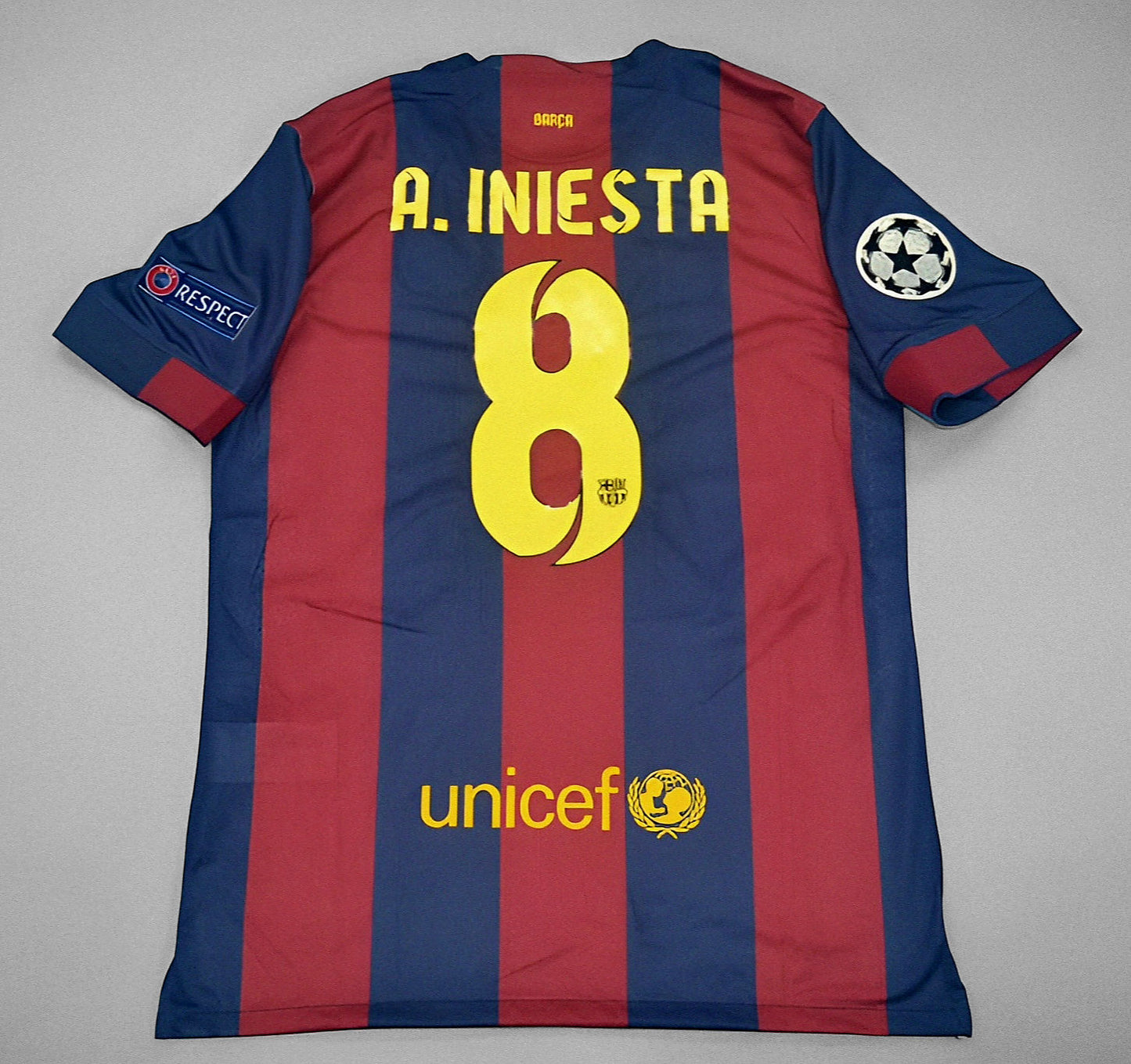 Andres Iniesta Barcelona 2015 Final Berlin Champions League Football Jersey Kit