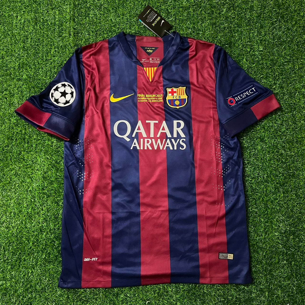 Andres Iniesta Barcelona 2015 Final Berlin Champions League Football Jersey Kit