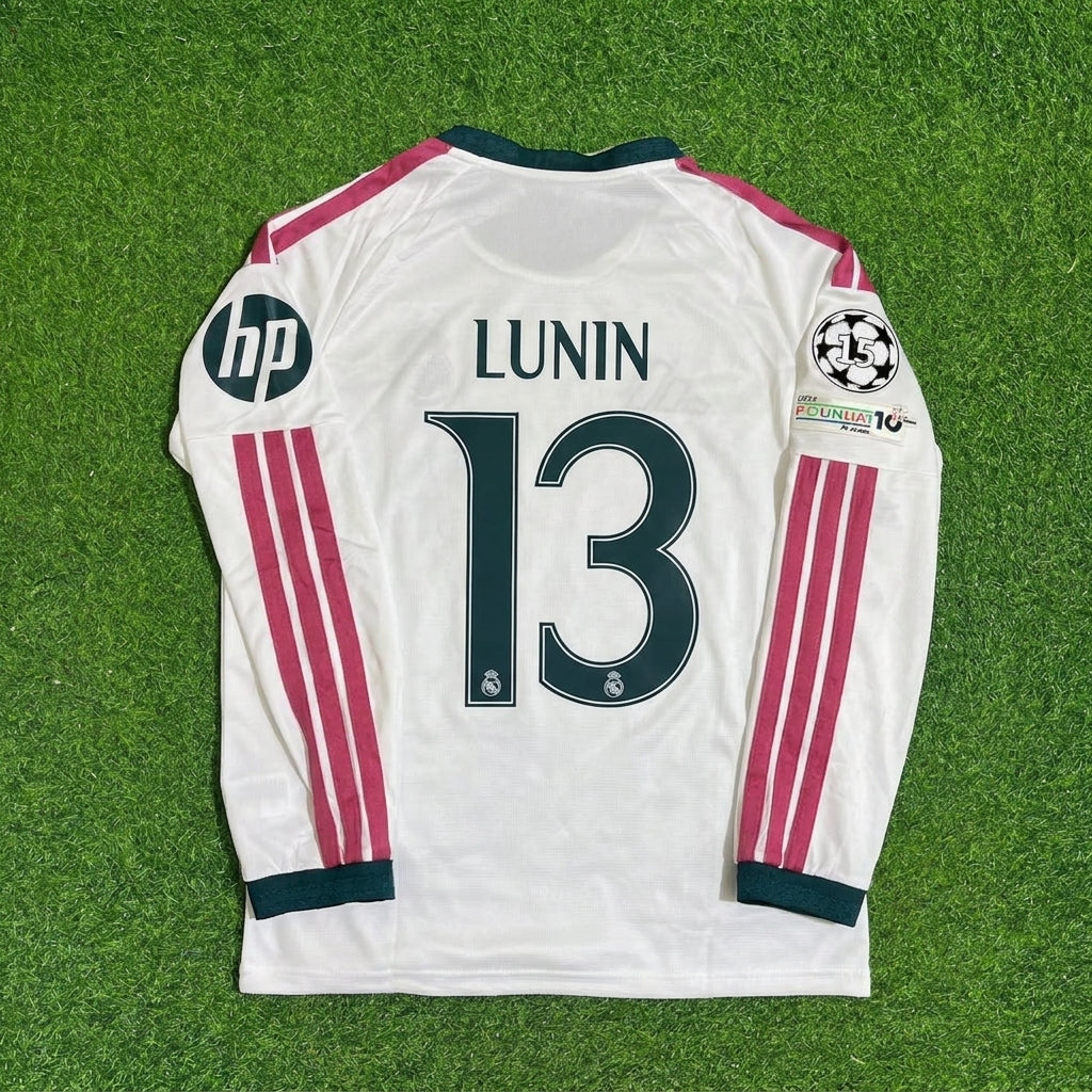 Andrey Lunin White Long Sleeve Football Jersey