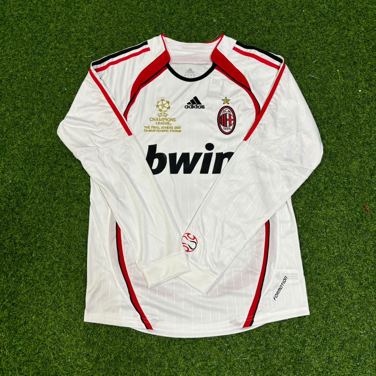 Andriy Shevchenko #7 AC Milan Away White Long Sleeve Retro Football Jersey