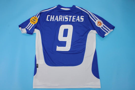 Angelos Charisteas Greece EURO 2004 Final Retro Football Jersey Kit