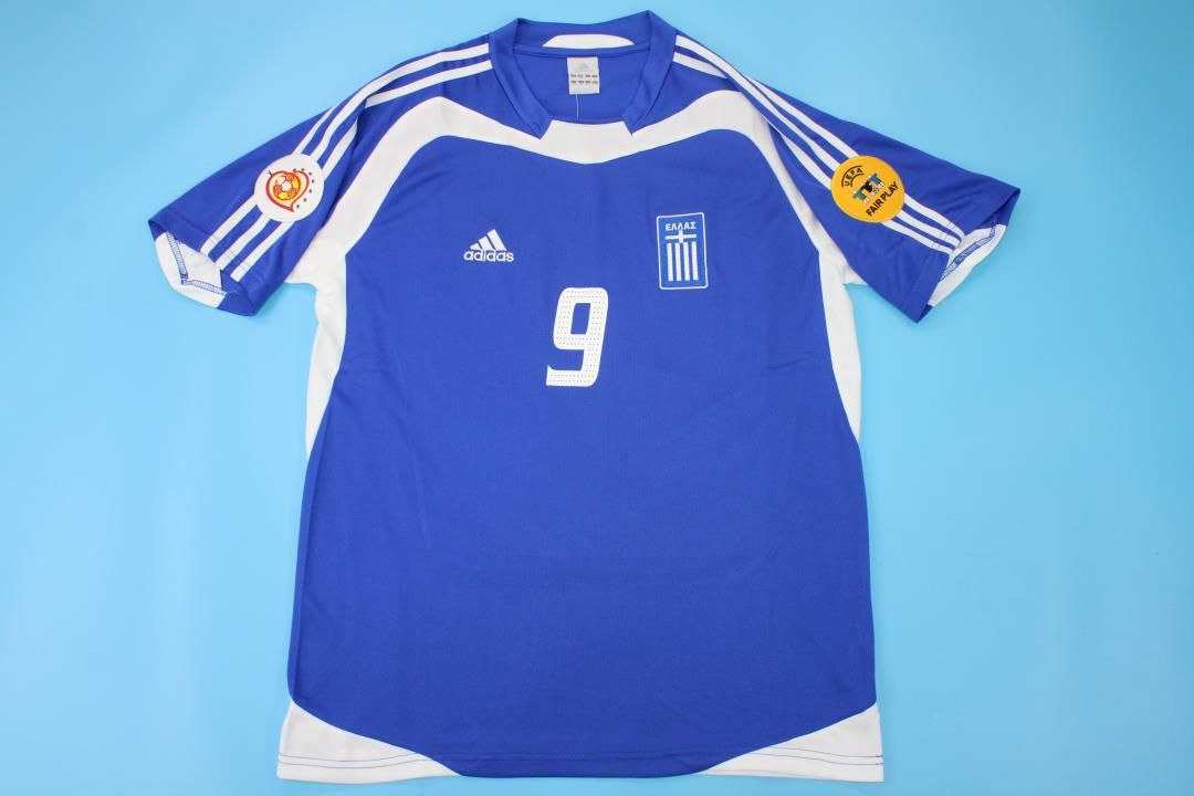 Angelos Charisteas Greece EURO 2004 Final Retro Football Jersey Kit