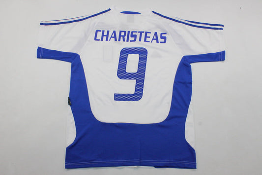 Angelos Charisteas Greece EURO 2004 Final Retro Football Jersey Kit