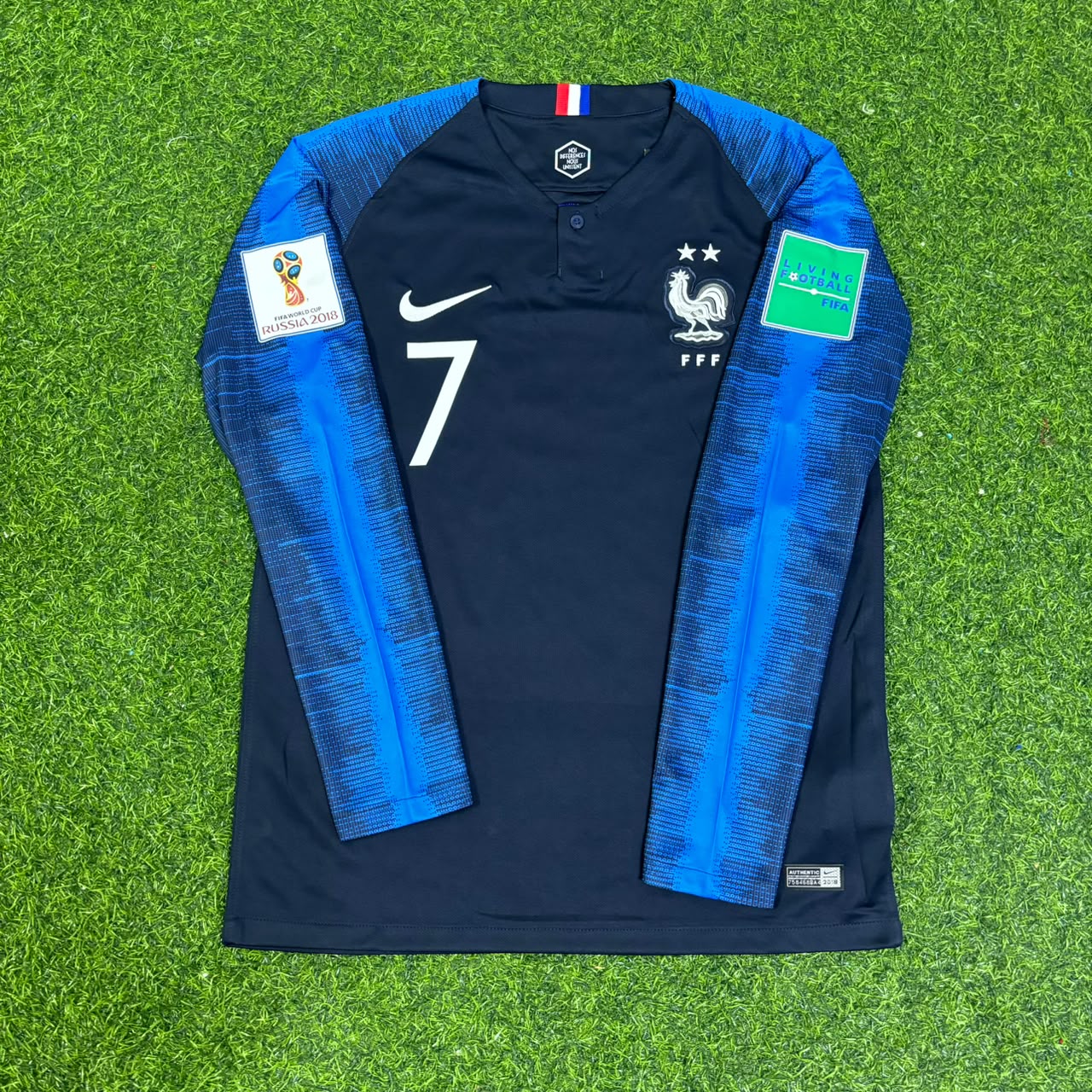 France World Cup 2018 Antoine Griezmann Final Long Sleeve Retro Football Jersey Kit
