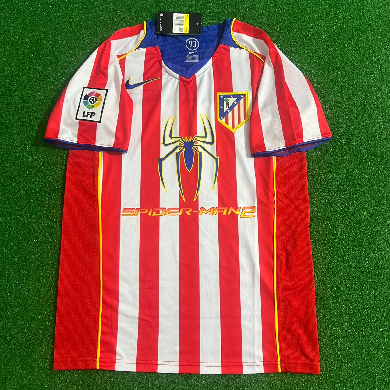 Atletico Diego Simeone Madrid 2004 2005 SpiderMan Retro Football Jersey Soccer Kit