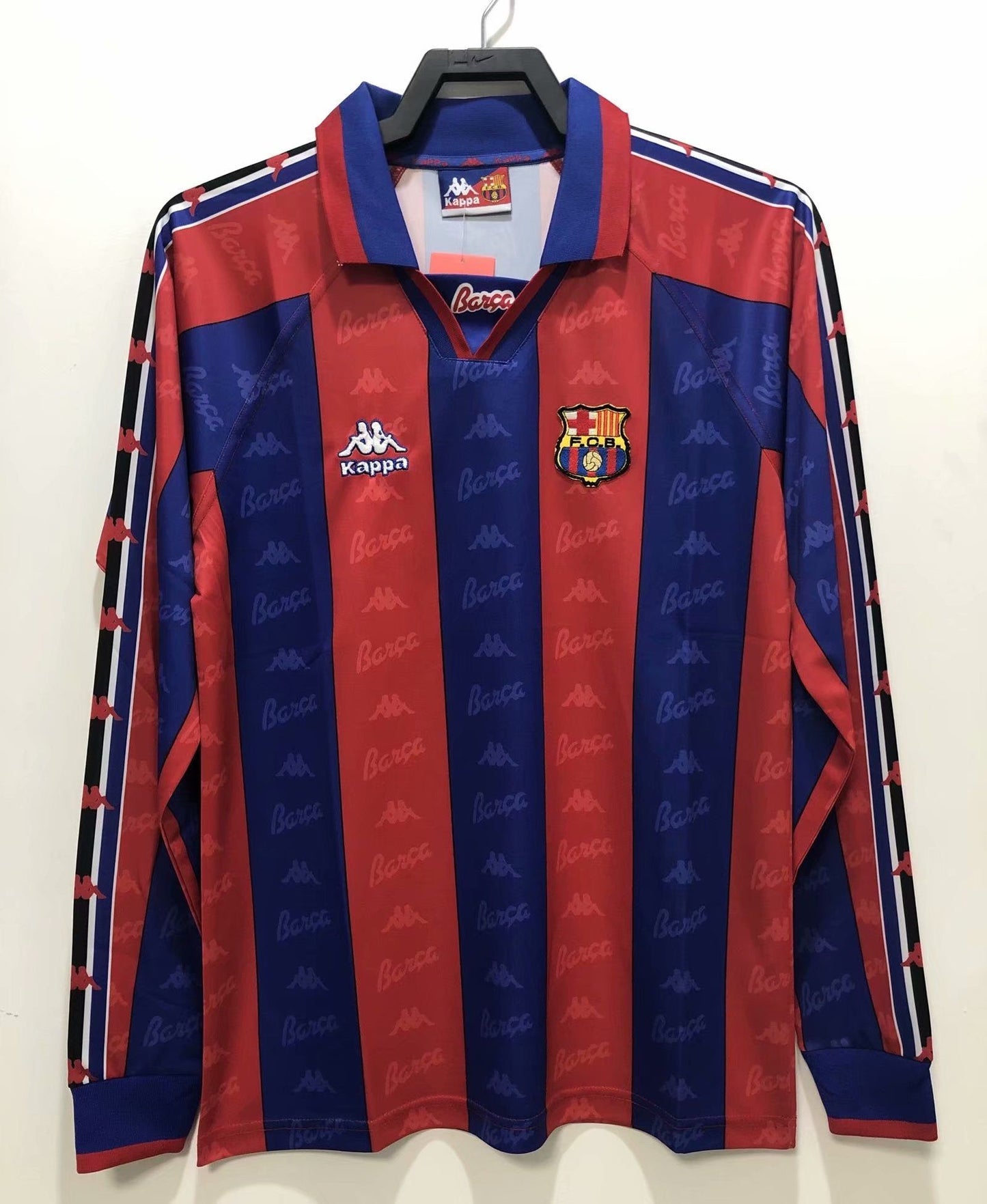 Barcelona 1996 1997 Retro Burgundy Long Sleeve Football Jersey Kit
