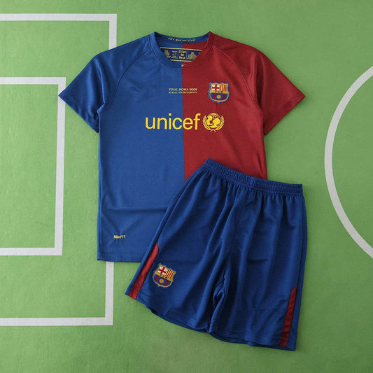 Barcelona 2009 Final Retro Kids Football Jersey Kit