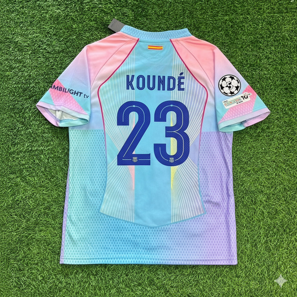 Jules Kounde Barcelona Home Miami Sunset 2026 Football Jersey