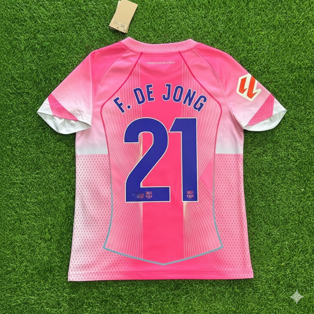 Frenkie de Jong Barcelona Home Pink 2026 Football Jersey
