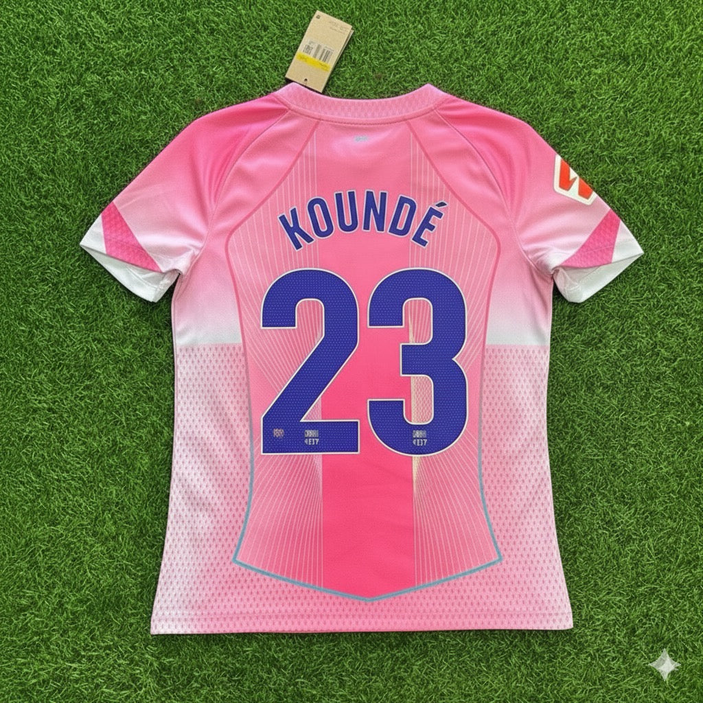 Jules Koundé Barcelona Home Pink 2026 Football Jersey
