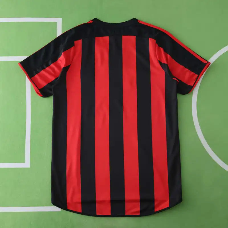 03/04 AC Milan Season Home Black And Red Retro Jersey Trikot Soccer Kit