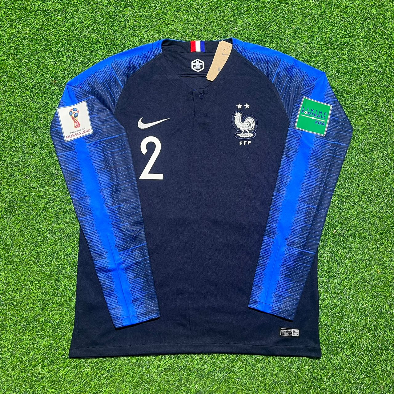 France World Cup 2018 Benjamin Pavard Final Long Sleeve Retro Football Jersey Kit