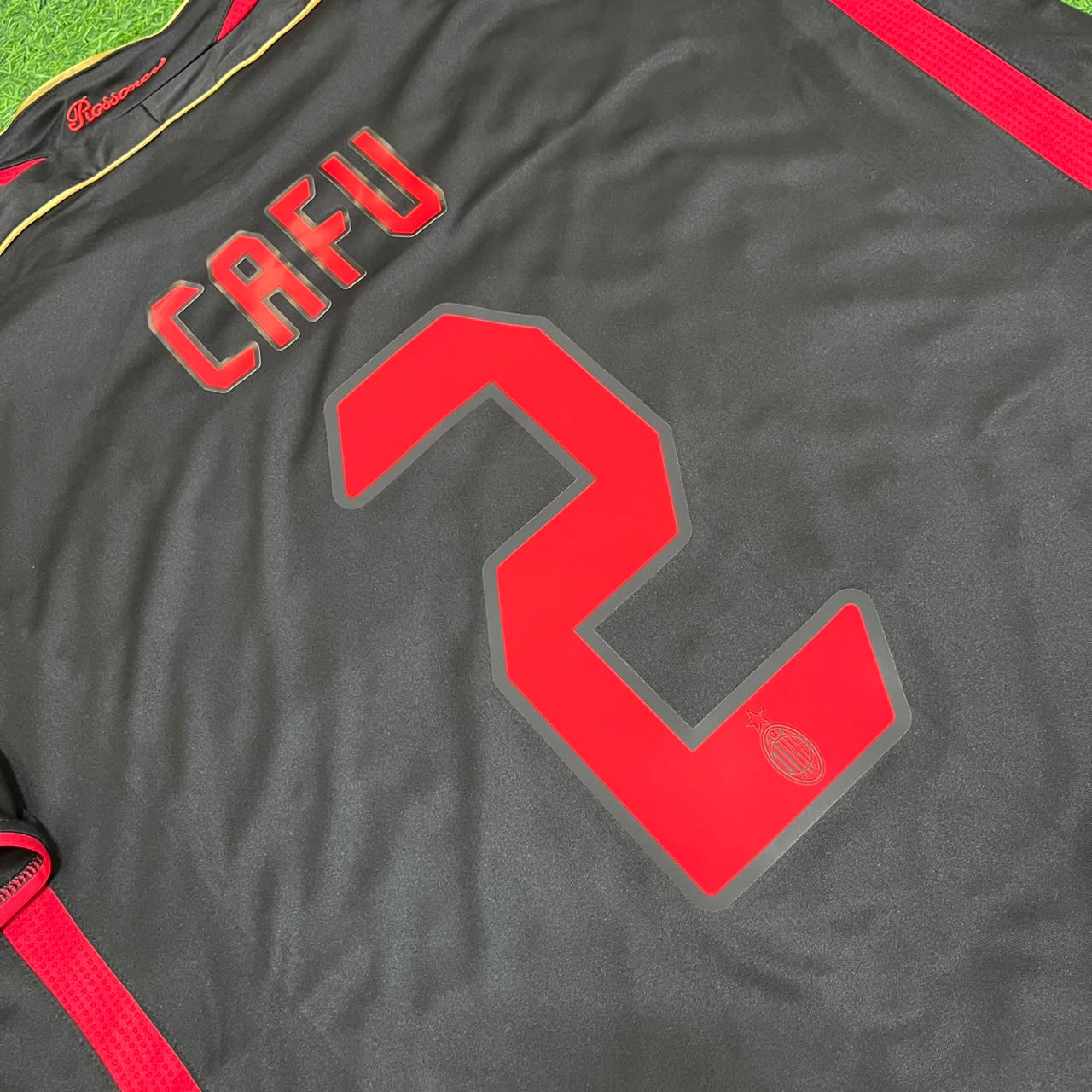 Cafu AC Milan 2006-2007 Black Retro Soccer Football Jersey Kit