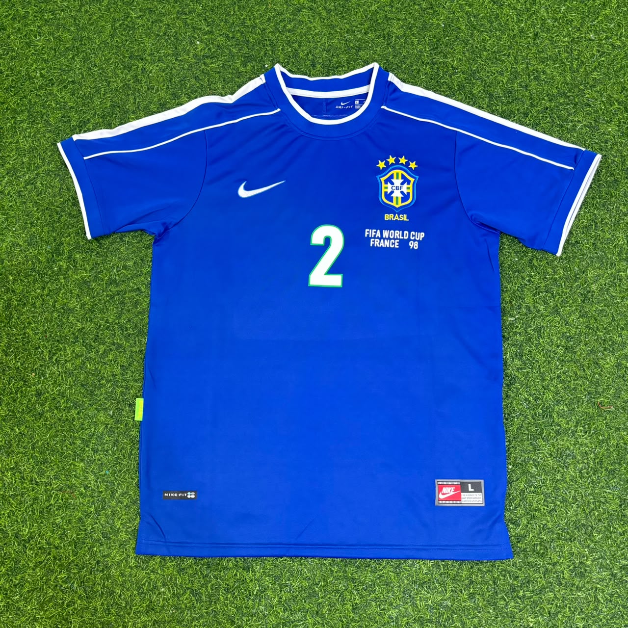 Cafu Brazil 1997 Blue Retro Football Jersey Kit