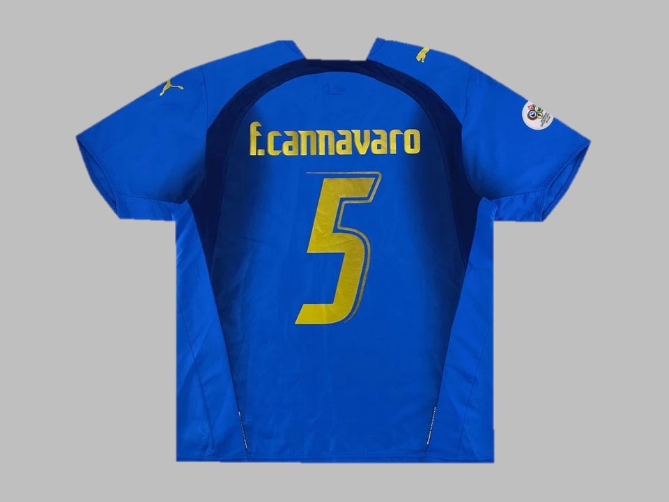 - Fabio Cannavaro Italy 2006 World Cup Final Retro Jersey Maillot Trikot Maglia Soccer Kit