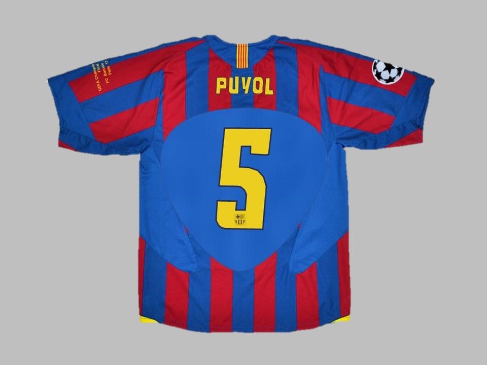 Carles Puyol #5 Barcelona 2006 Final Retro Football Jersey Kit