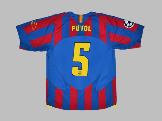 Carles Puyol #5 Barcelona 2006 Final Retro Football Jersey Kit